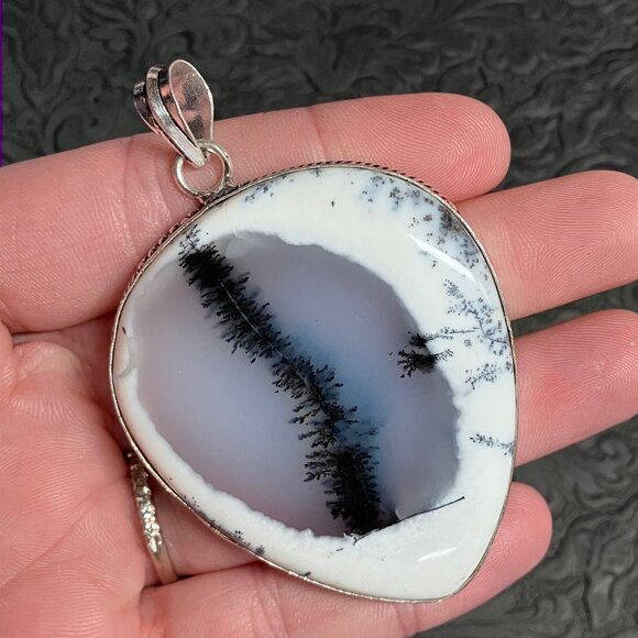 Dendritic Opal Pendant Crystal Stone Jewelry - Picture 5 of 8